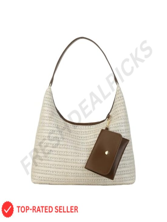 Handbags - Large Straw Hobo Bag Women Raffia Summer Shoulder Beach Vacation Slouchy Tote